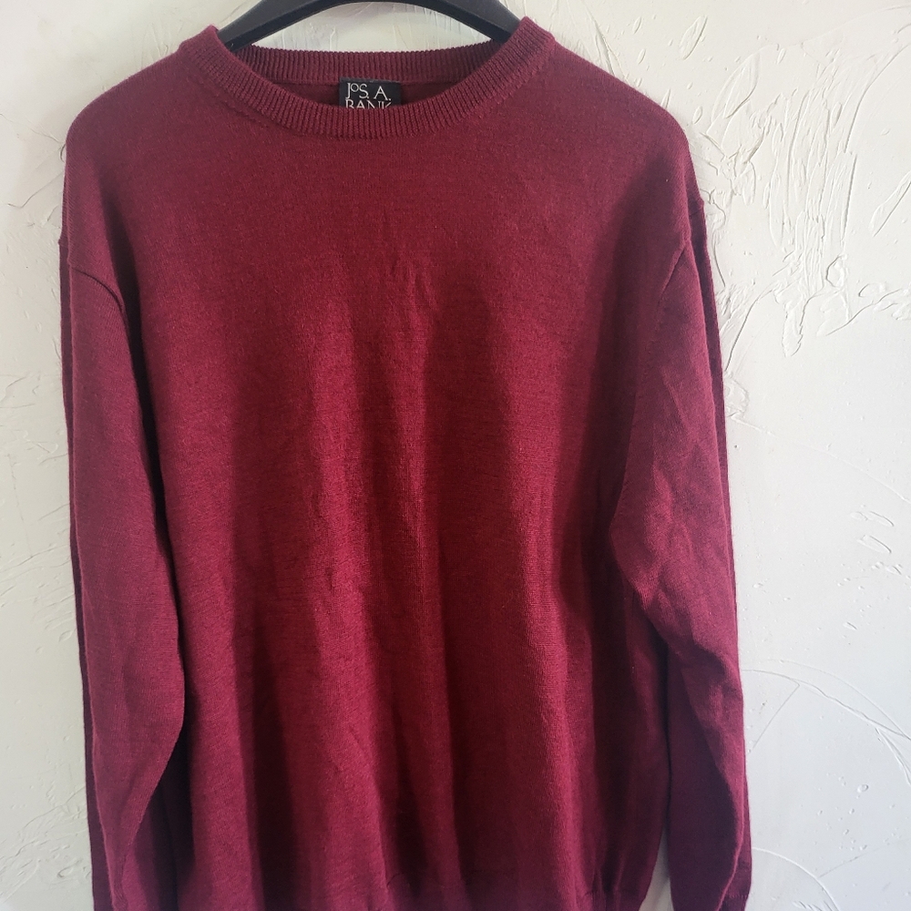 Jos A. Bank Executive Collection Burgandy Crew Neck Sweater Size L